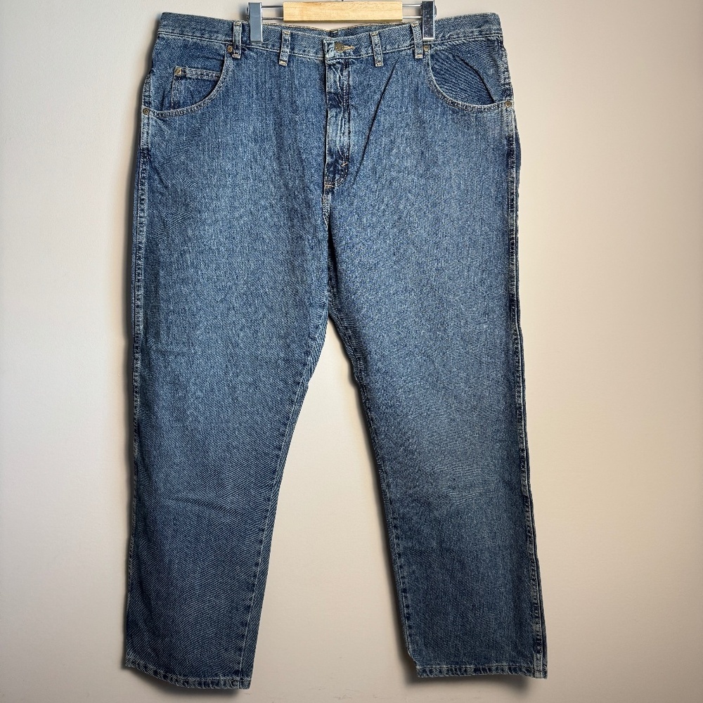 Wrangler Rugged‎ Wear 44x32 Men's Cowboy Blue Jeans Standard Wash Size Workwear